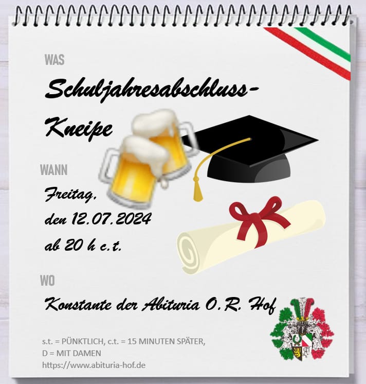 Schuljahresschlusskneipe
